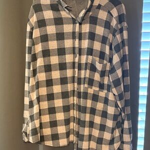 Men's Black and White Checkered Shirt